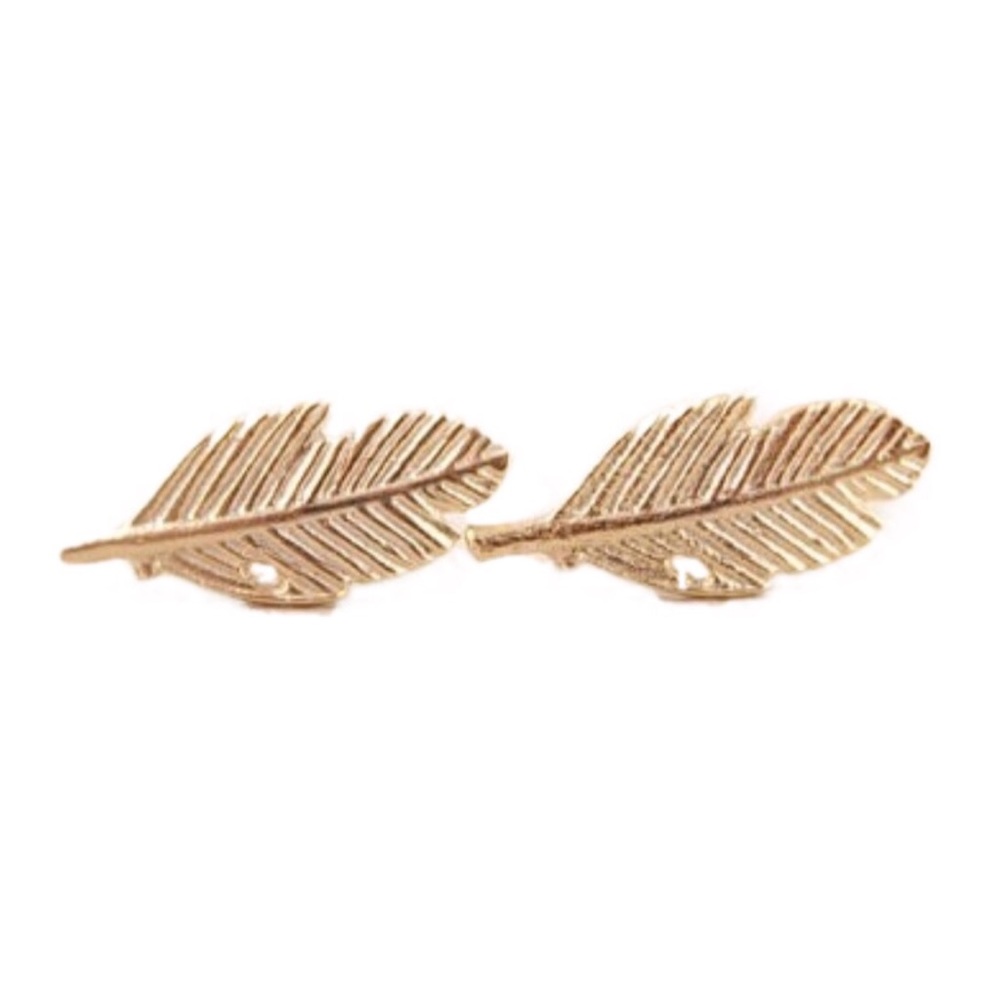 *New* Dainty Gold Boho Feather Earrings